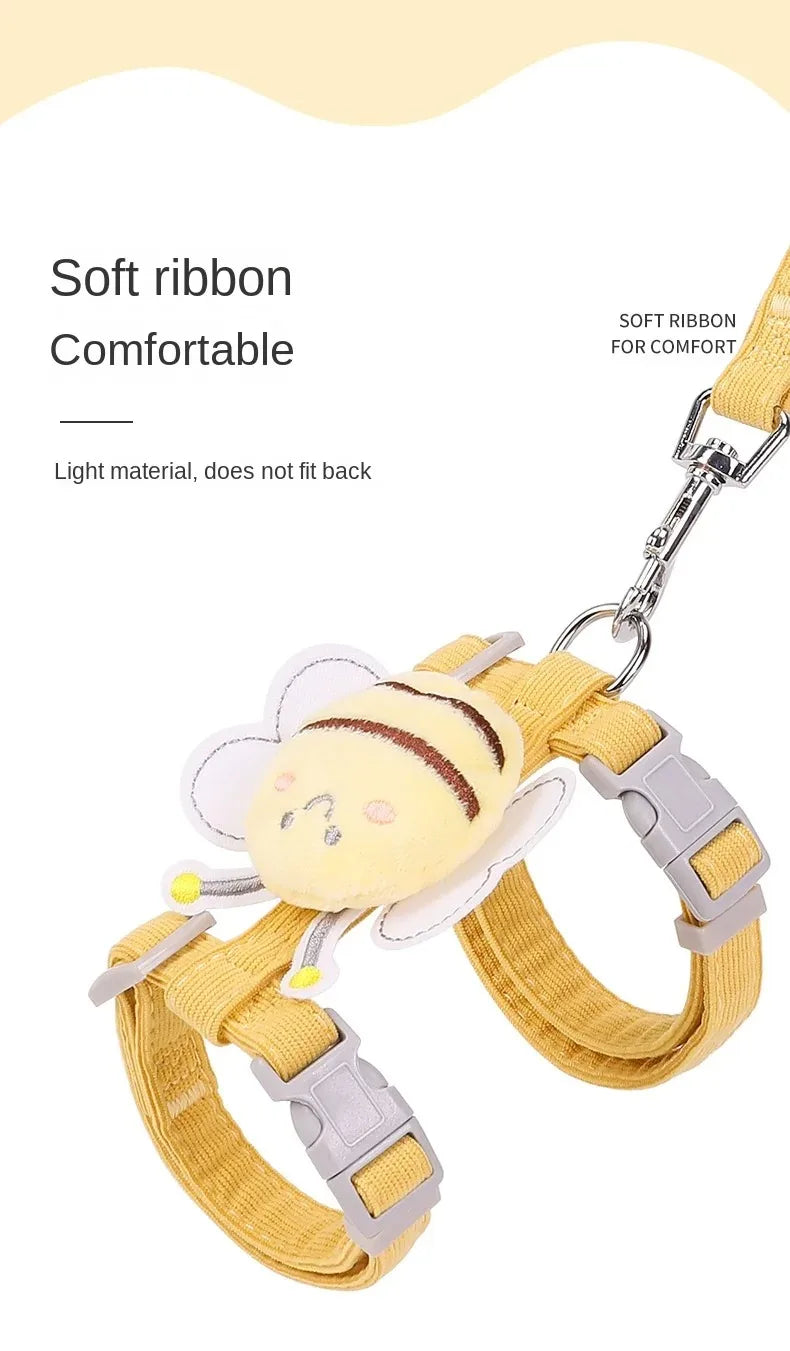 Bee-Themed Cat Harness & Leash Set – Adjustable & Comfortable