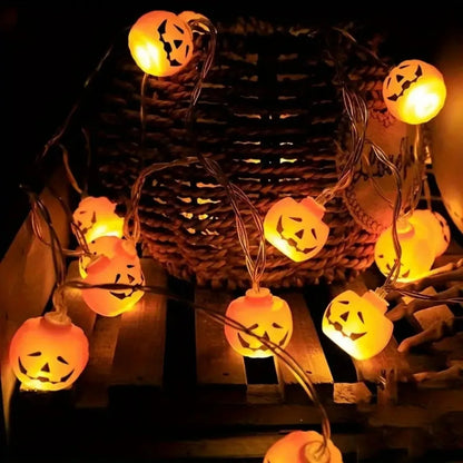 Halloween Mini Pumpkin String Lights – 10/20 LED Battery-Powered Decorative Lamp for Home, Bedroom & Party