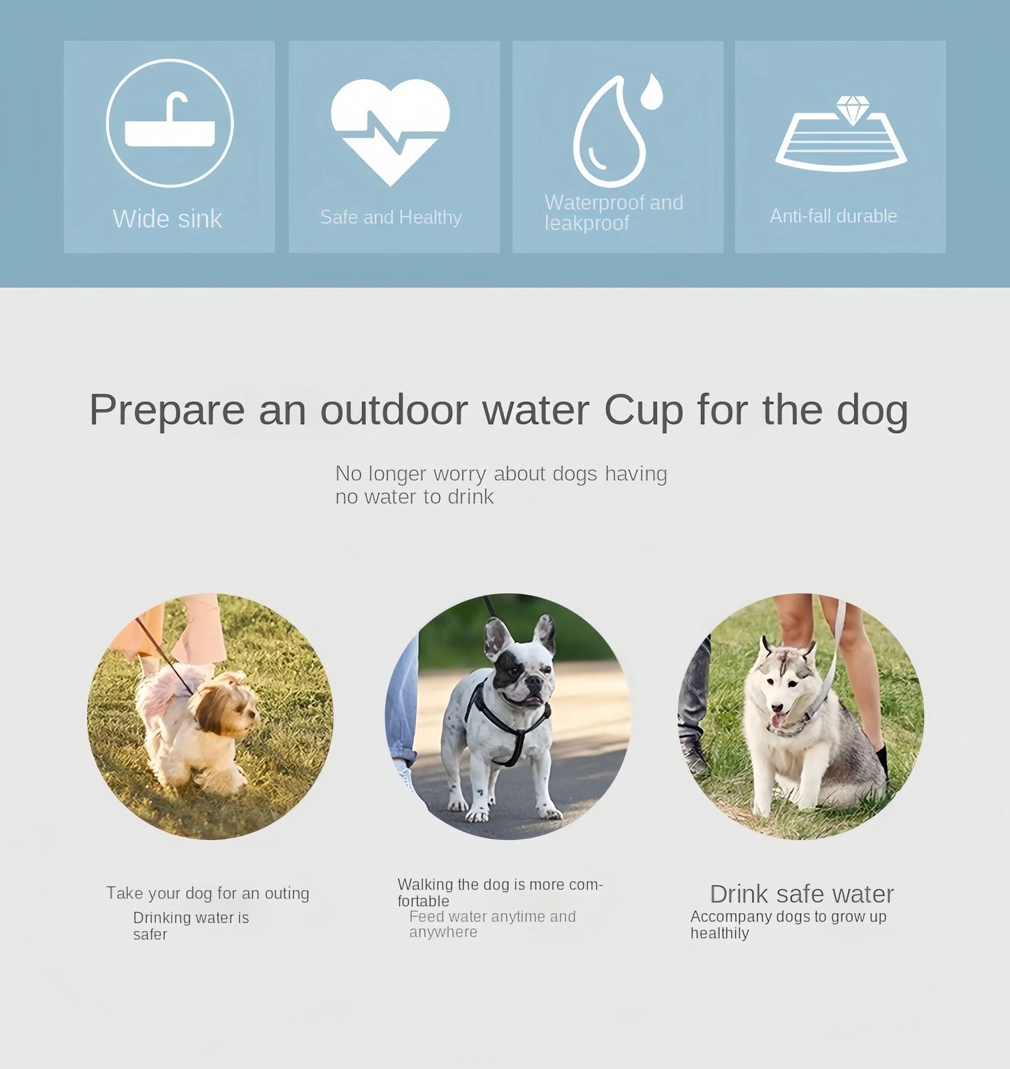 2-in-1 Pets Water Bottle & Food Dispenser – Portable Travel Cup for Pets