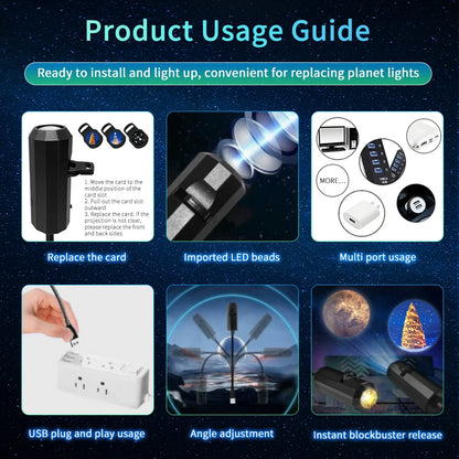 Mini USB Projection Lamp™ – Halloween, Christmas & Planet Decor