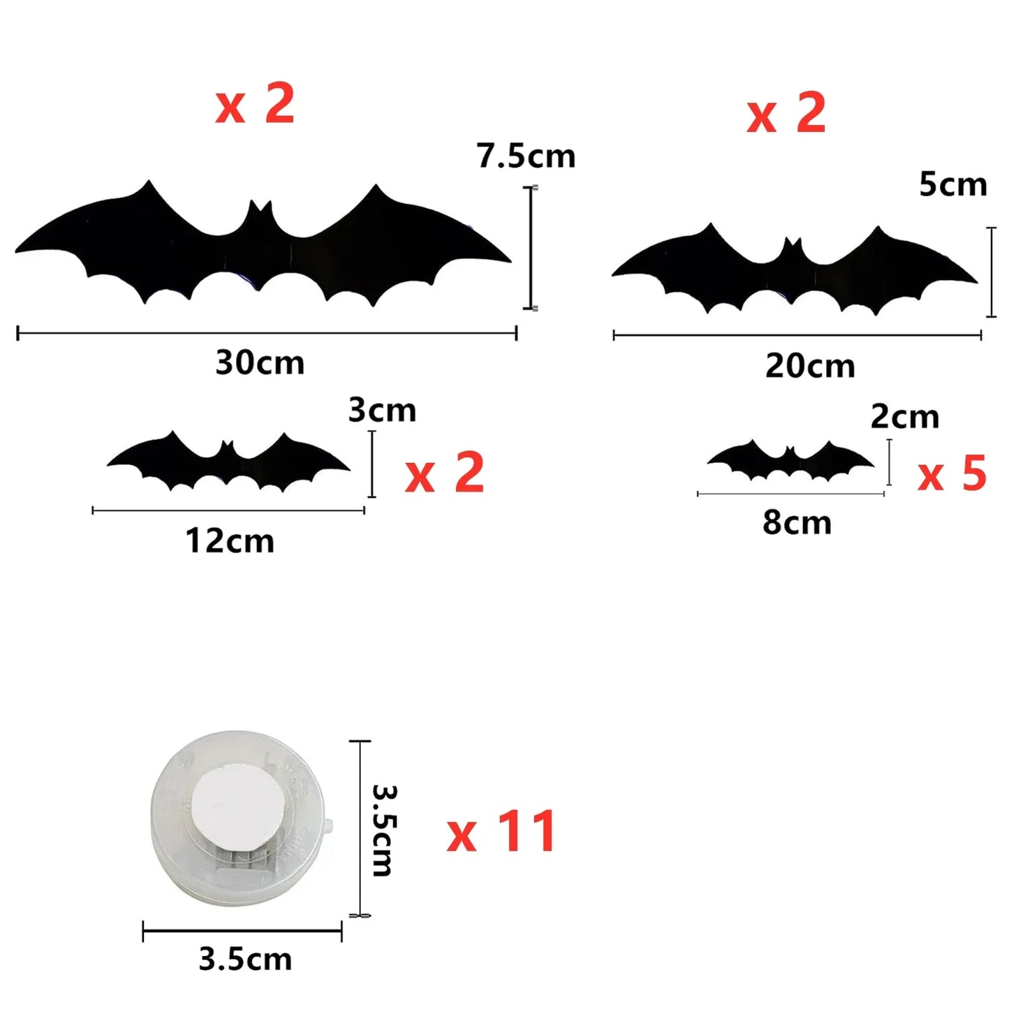3D Halloween Bat Lights™ – LED PVC Wall Decor for Home & Party