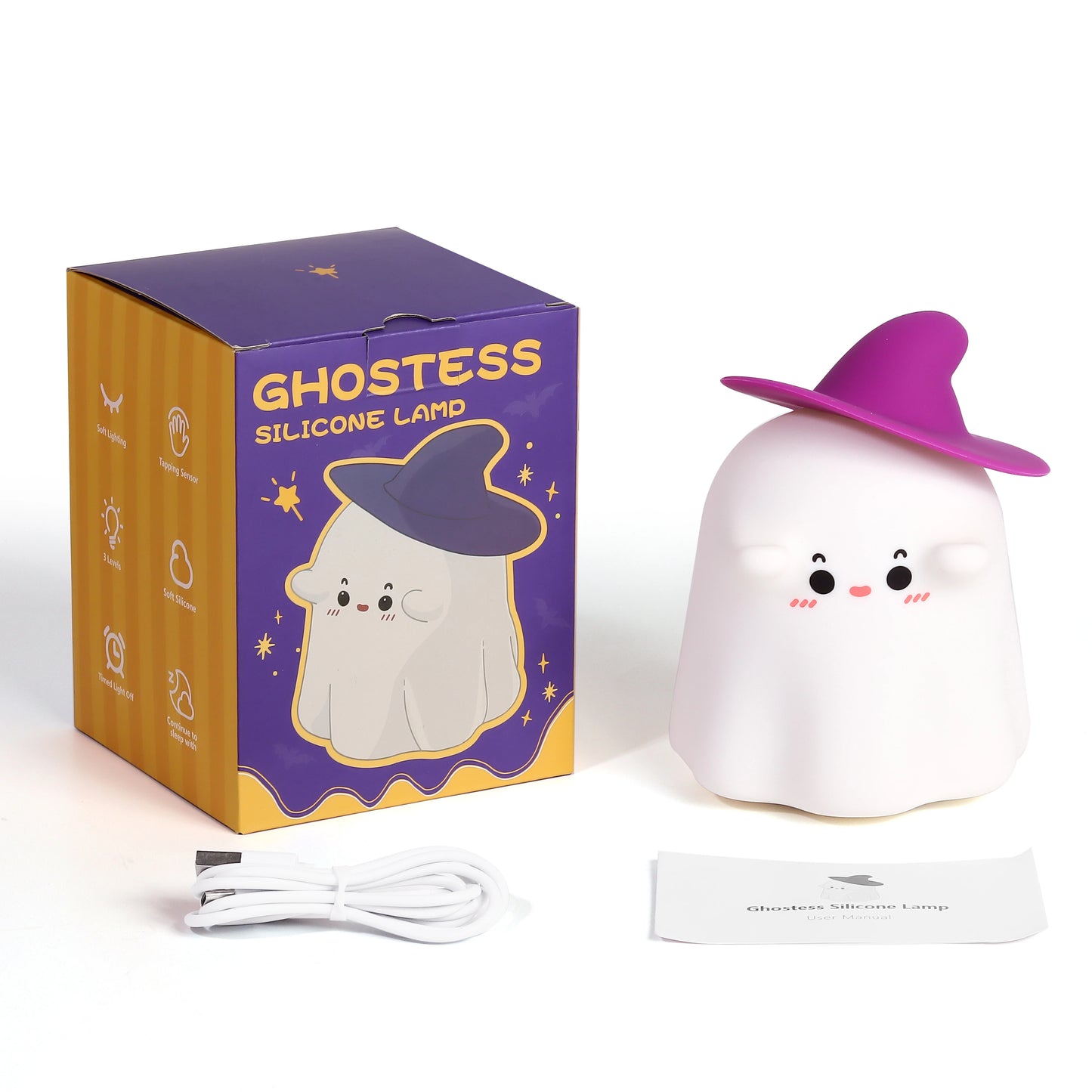 Halloween LED Night Light – Cute Silicone Pumpkin, Ghost & Mushroom Table Lamp for Kids, Nursery & Bedroom Gifts