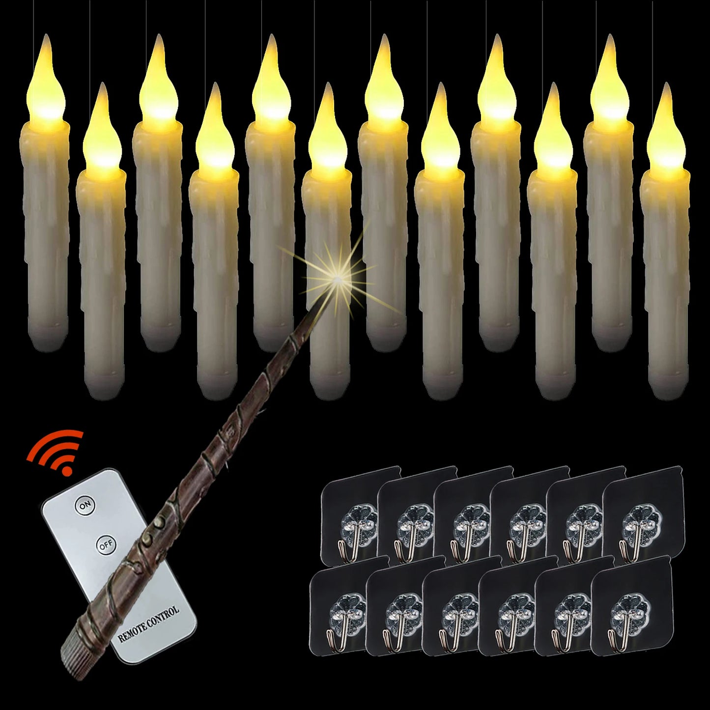 Floating LED Candles™ – 12/48/72pcs with Magic Wand for Party & Wedding Decor