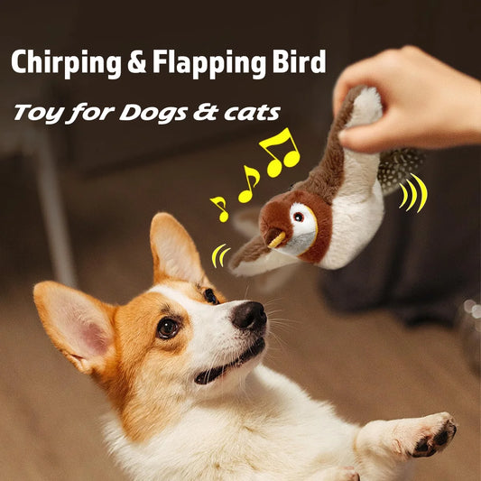 Interactive Chirping Bird Toy – Plush Catnip Pet Toy for Cats & Small Dogs