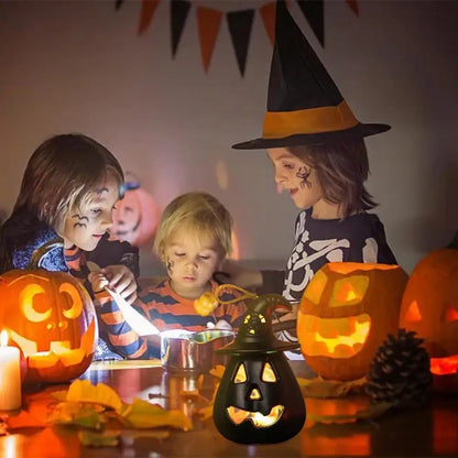 LED Halloween Pumpkin Ghost Lantern Lamp – DIY Hanging Candle Light Decoration for Home & Horror Props