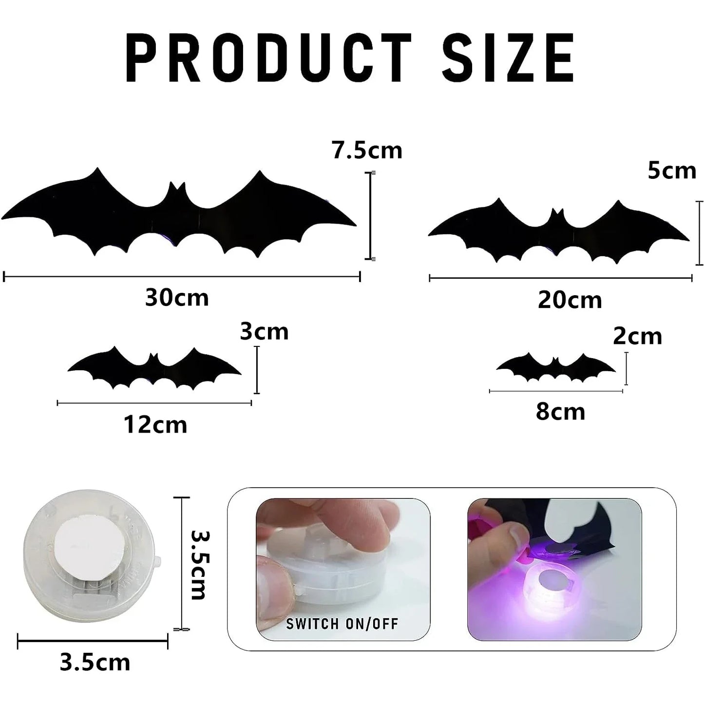 3D Halloween Bat Lights™ – LED PVC Wall Decor for Home & Party