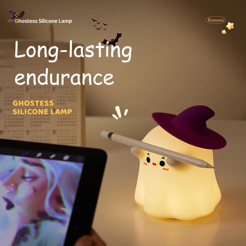 Halloween LED Night Light – Cute Silicone Pumpkin, Ghost & Mushroom Table Lamp for Kids, Nursery & Bedroom Gifts