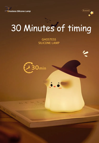 Halloween LED Night Light – Cute Silicone Pumpkin, Ghost & Mushroom Table Lamp for Kids, Nursery & Bedroom Gifts