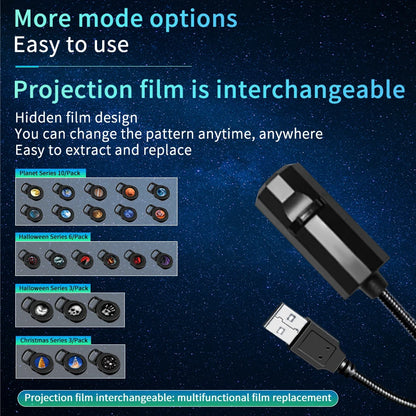 Mini USB Projection Lamp™ – Halloween, Christmas & Planet Decor