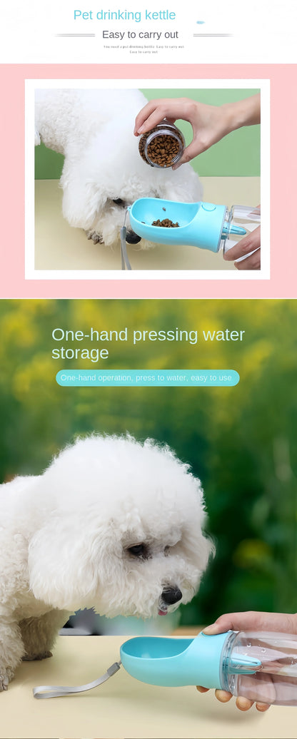 2-in-1 Pets Water Bottle & Food Dispenser – Portable Travel Cup for Pets