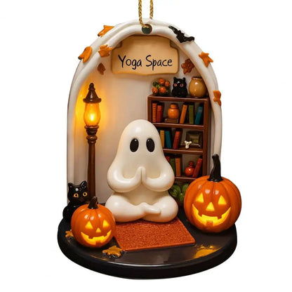 Cute Halloween Ghost Ornaments – Acrylic Warm Halloween Decorations for Indoor Home Decor