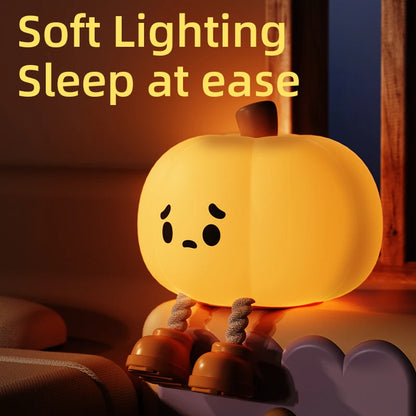 Halloween LED Night Light – Cute Silicone Pumpkin, Ghost & Mushroom Table Lamp for Kids, Nursery & Bedroom Gifts