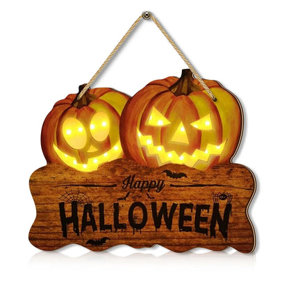 LED Wooden Halloween Sign™ – Jack-O’-Lantern Pumpkin Decor