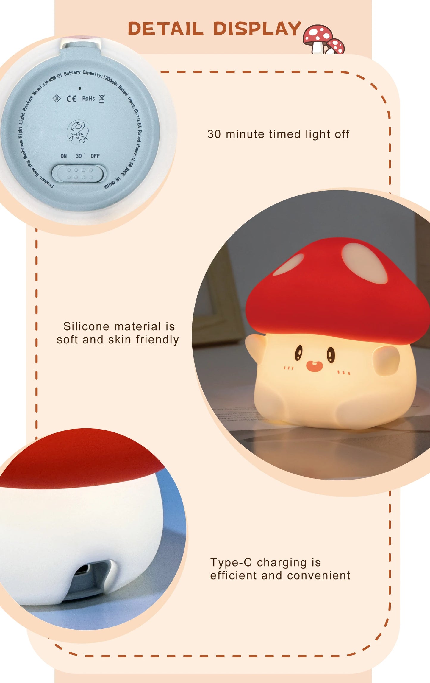 Halloween LED Night Light – Cute Silicone Pumpkin, Ghost & Mushroom Table Lamp for Kids, Nursery & Bedroom Gifts
