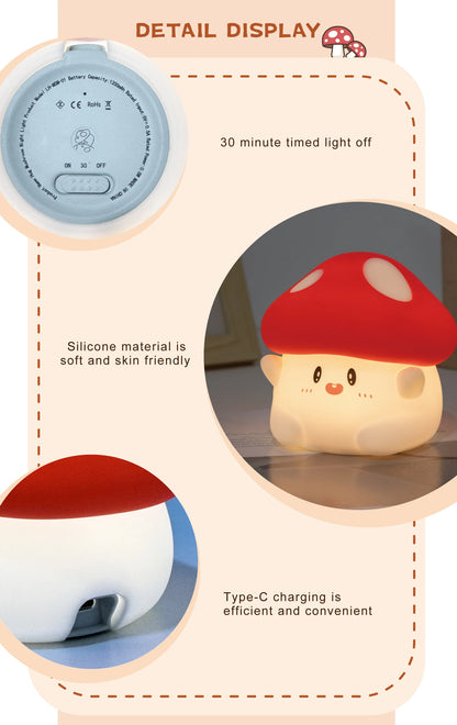 Halloween LED Night Light – Cute Silicone Pumpkin, Ghost & Mushroom Table Lamp for Kids, Nursery & Bedroom Gifts