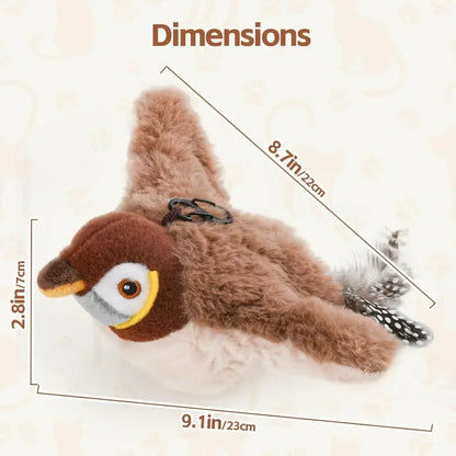 Interactive Chirping Bird Toy – Plush Catnip Pet Toy for Cats & Small Dogs