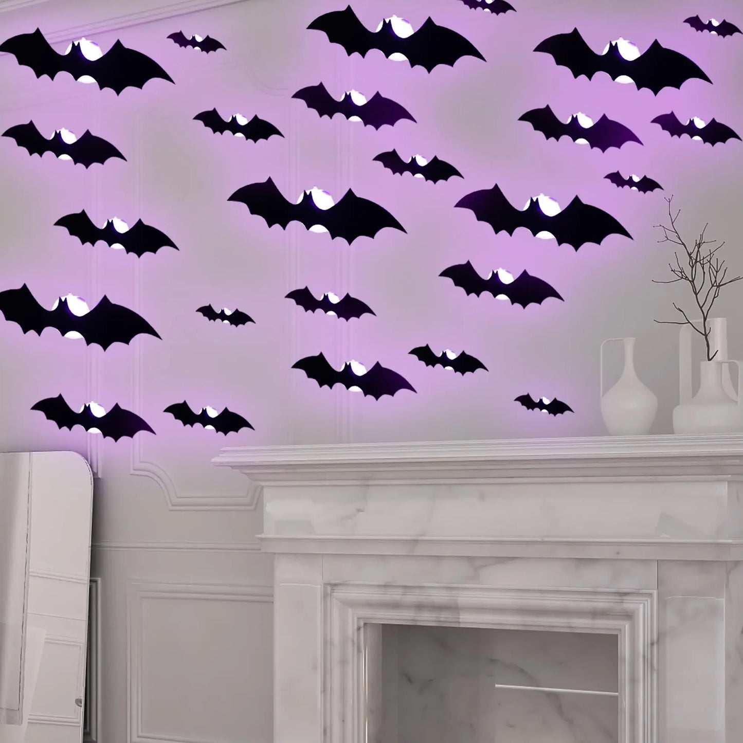 3D Halloween Bat Lights™ – LED PVC Wall Decor for Home & Party