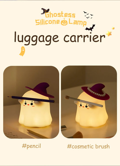 Halloween LED Night Light – Cute Silicone Pumpkin, Ghost & Mushroom Table Lamp for Kids, Nursery & Bedroom Gifts