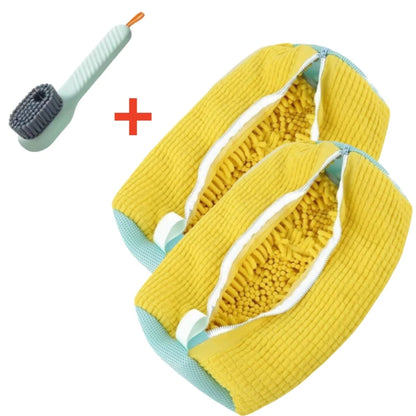 Shoe Washing Bag + Brush Set (1/2/4PCS)