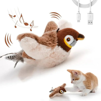 Interactive Chirping Bird Toy – Plush Catnip Pet Toy for Cats & Small Dogs