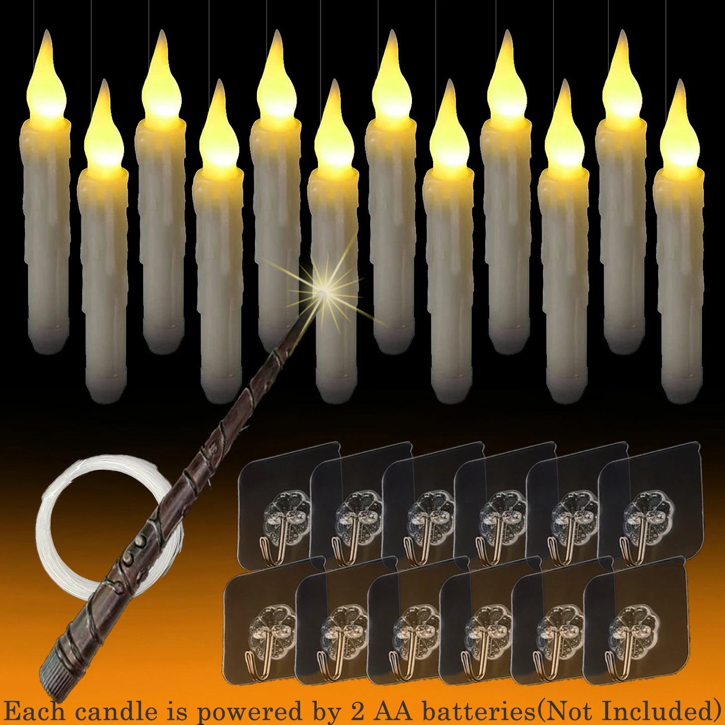 Floating LED Candles™ – 12/48/72pcs with Magic Wand for Party & Wedding Decor