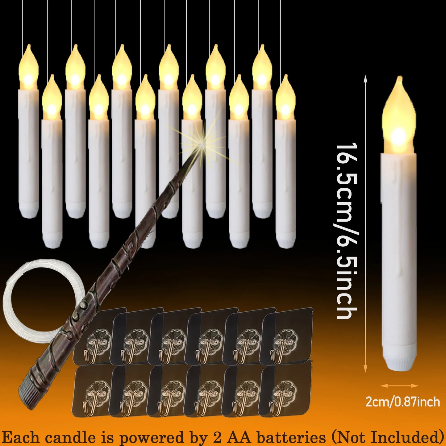 Floating LED Candles™ – 12/48/72pcs with Magic Wand for Party & Wedding Decor
