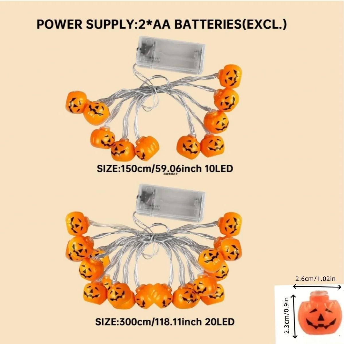 Halloween Mini Pumpkin String Lights – 10/20 LED Battery-Powered Decorative Lamp for Home, Bedroom & Party