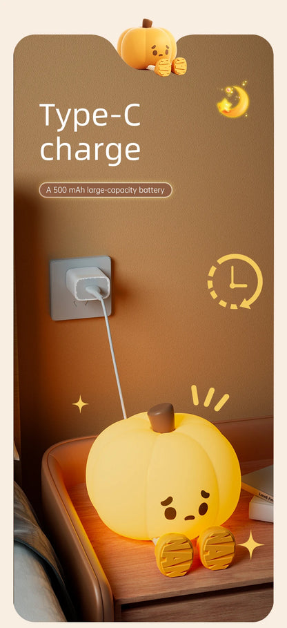 Halloween LED Night Light – Cute Silicone Pumpkin, Ghost & Mushroom Table Lamp for Kids, Nursery & Bedroom Gifts