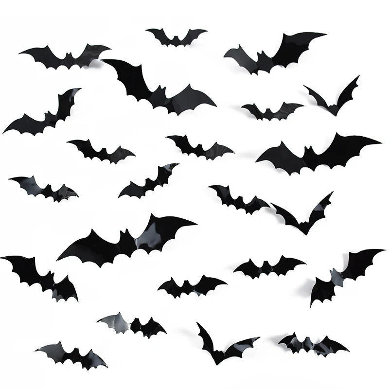 3D Black Bat™ Wall Stickers (12–120pcs) – Scary Halloween Party & Home Décor Must-Have