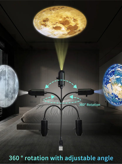 Mini USB Projection Lamp™ – Halloween, Christmas & Planet Decor