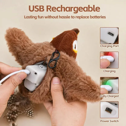 Interactive Chirping Bird Toy – Plush Catnip Pet Toy for Cats & Small Dogs
