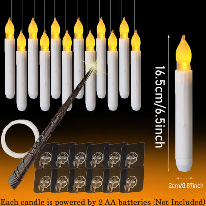 Floating LED Candles™ – 12/48/72pcs with Magic Wand for Party & Wedding Decor