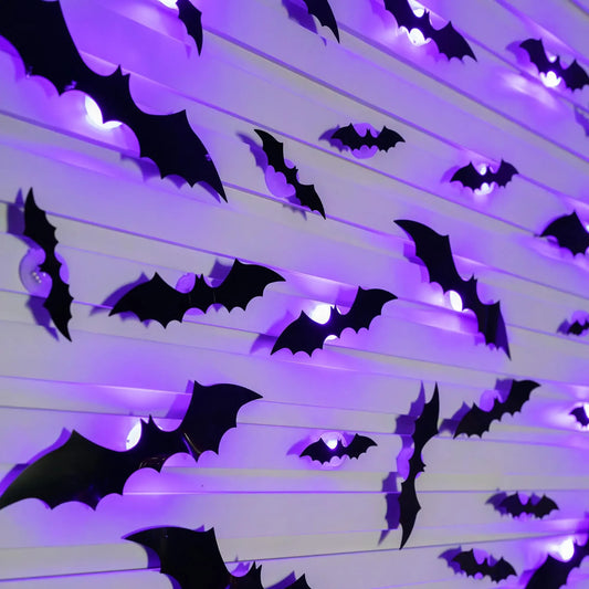 3D Halloween Bat Lights™ – LED PVC Wall Decor for Home & Party