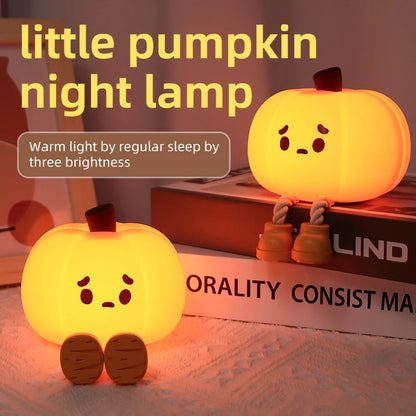 Halloween LED Night Light – Cute Silicone Pumpkin, Ghost & Mushroom Table Lamp for Kids, Nursery & Bedroom Gifts