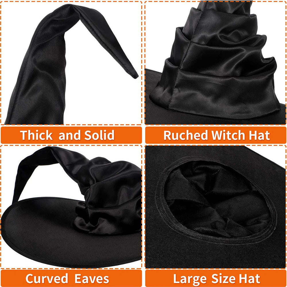 Witchy™ Halloween Black Wizard Hat