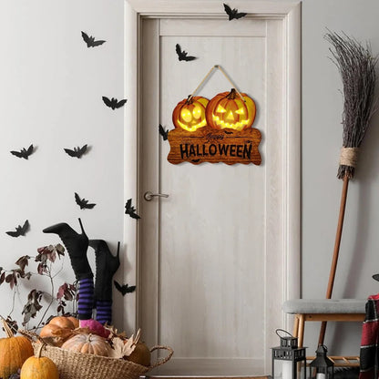 LED Wooden Halloween Sign™ – Jack-O’-Lantern Pumpkin Decor