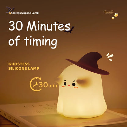 Halloween LED Night Light – Cute Silicone Pumpkin, Ghost & Mushroom Table Lamp for Kids, Nursery & Bedroom Gifts