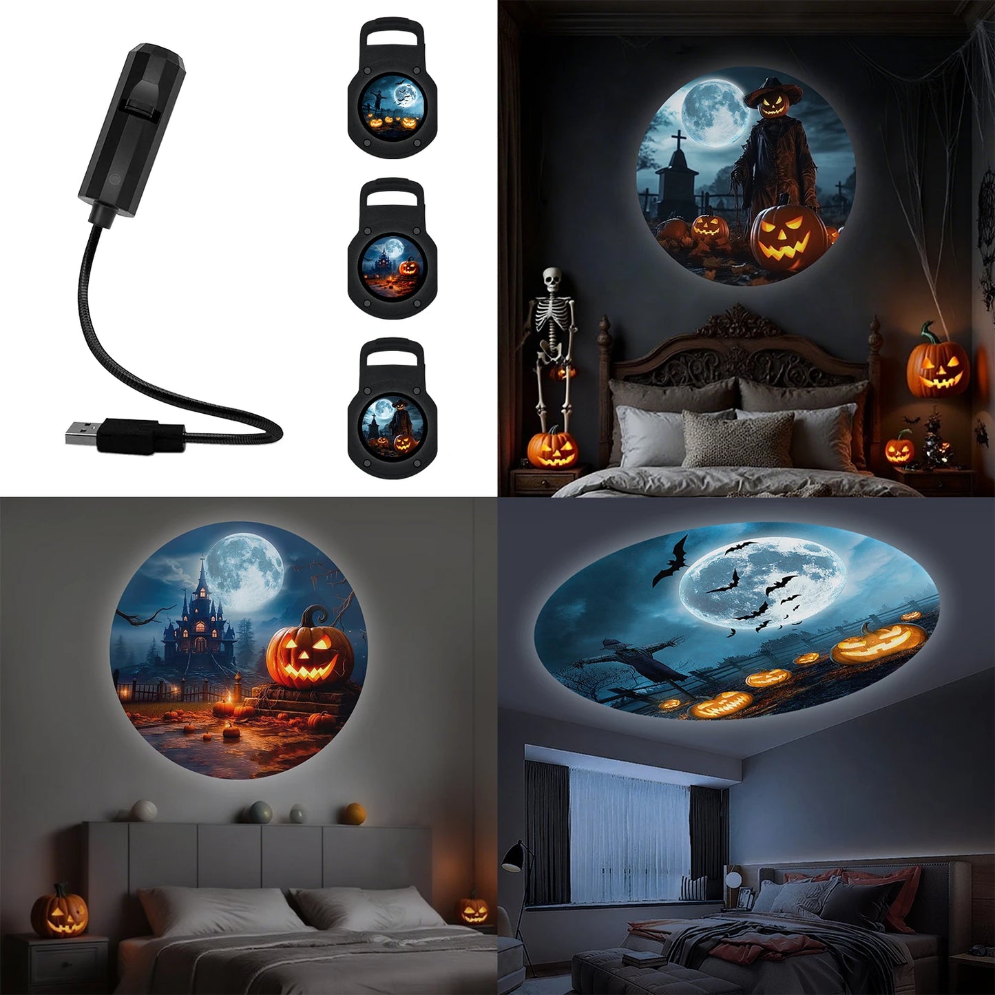 Moon Pumpkin Projection Lamp™ – 360° Rotatable Halloween Atmosphere Light