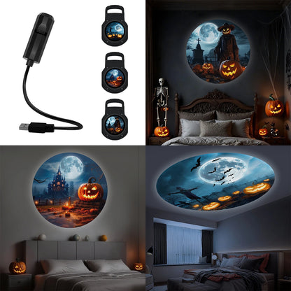 Moon Pumpkin Projection Lamp™ – 360° Rotatable Halloween Atmosphere Light