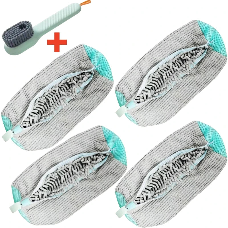 Shoe Washing Bag + Brush Set (1/2/4PCS)