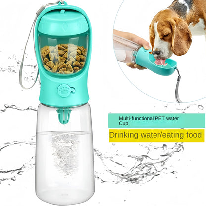 2-in-1 Pets Water Bottle & Food Dispenser – Portable Travel Cup for Pets