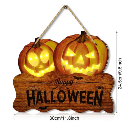 LED Wooden Halloween Sign™ – Jack-O’-Lantern Pumpkin Decor