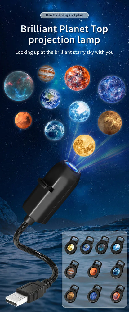 Mini USB Projection Lamp™ – Halloween, Christmas & Planet Decor