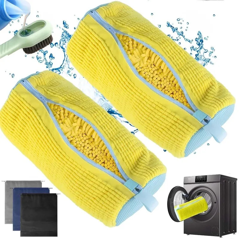 Shoe Washing Bag + Brush Set (1/2/4PCS)