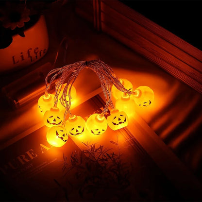 Halloween Mini Pumpkin String Lights – 10/20 LED Battery-Powered Decorative Lamp for Home, Bedroom & Party