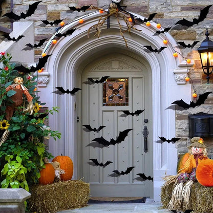 3D Black Bat™ Wall Stickers (12–120pcs) – Scary Halloween Party & Home Décor Must-Have