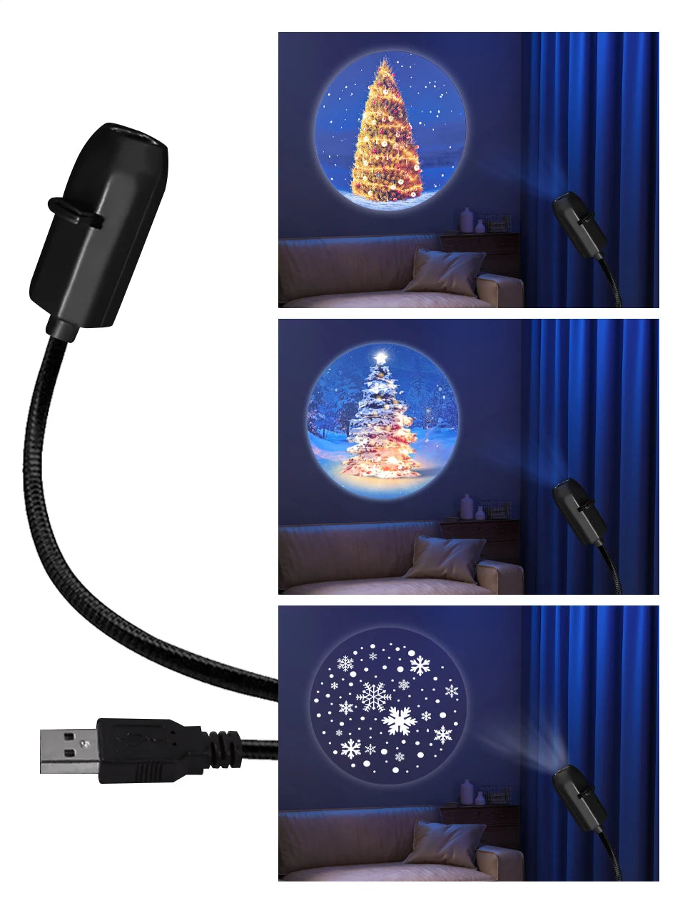 Mini USB Projection Lamp™ – Halloween, Christmas & Planet Decor