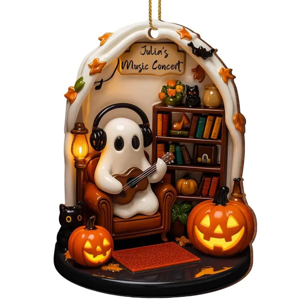 Cute Halloween Ghost Ornaments – Acrylic Warm Halloween Decorations for Indoor Home Decor