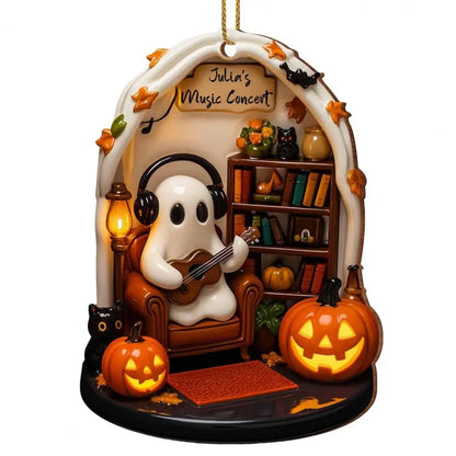 Cute Halloween Ghost Ornaments – Acrylic Warm Halloween Decorations for Indoor Home Decor