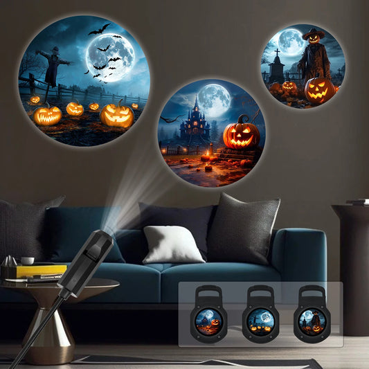 Moon Pumpkin Projection Lamp™ – 360° Rotatable Halloween Atmosphere Light